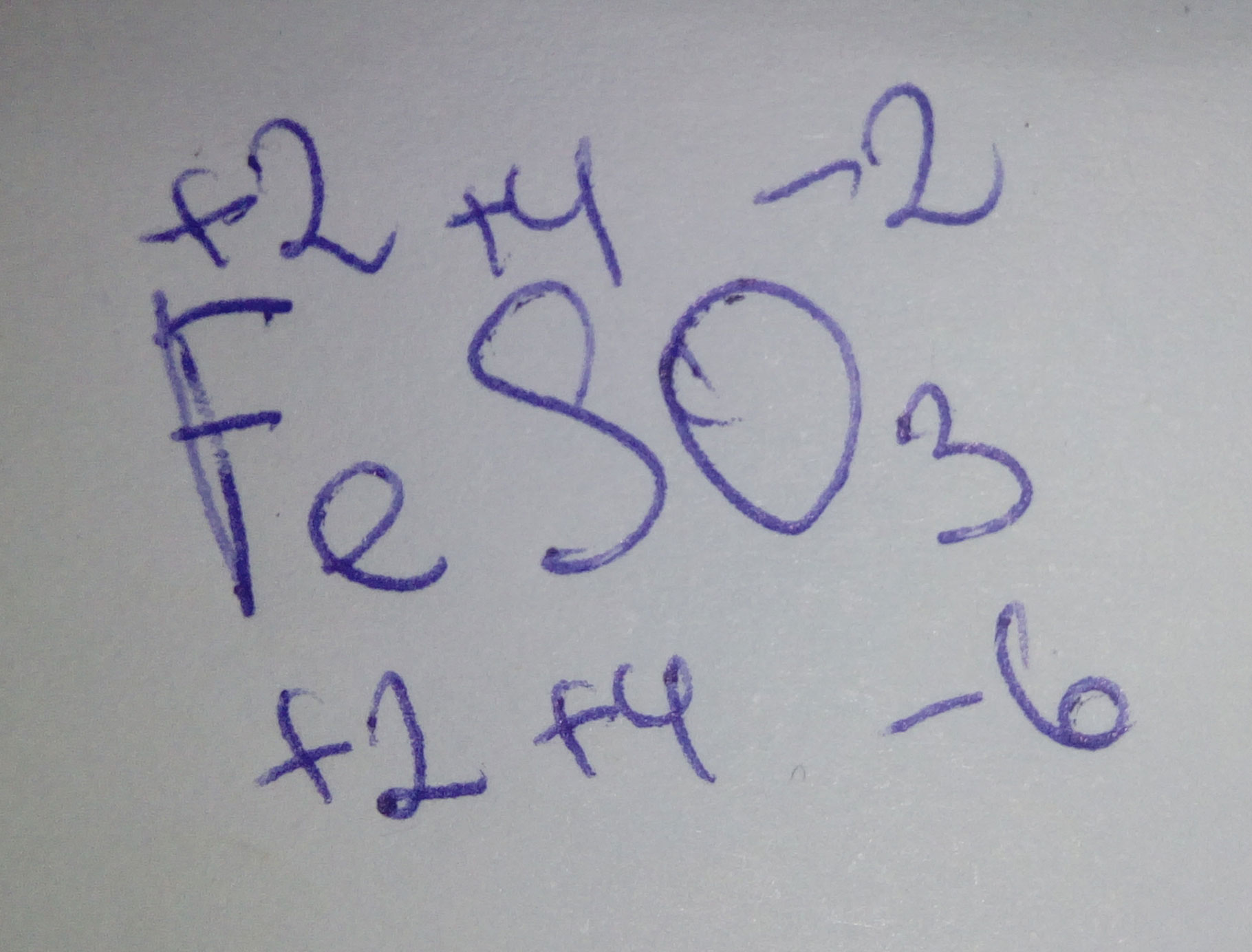 Степень окисления серы в FeSO3 распишите