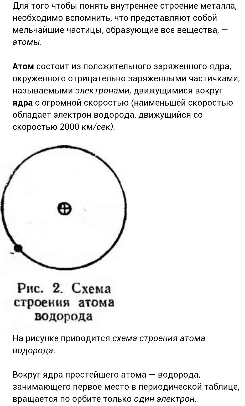 Строение атомов метала